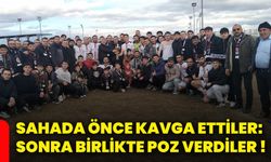 Sahada önce kavga ettiler: Sonra birlikte poz verdiler!