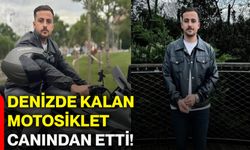 Denizde kalan motosiklet canından etti!