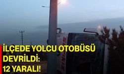 İlçede Yolcu Otobüsü Devrildi: 12 Yaralı!