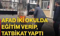 AFAD iki okulda eğitim verip, tatbikat yaptı