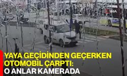Yaya Geçidinden Geçerken Otomobil Çarptı: O Anlar Kamerada