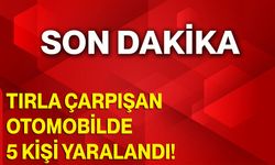 Tırla çarpışan otomobilde 5 kişi yaralandı