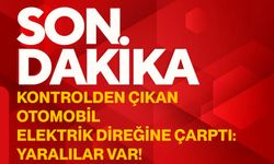 Kontrolden çıkan otomobil elektrik direğine çarptı: Yaralılar var!