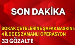 Sokak Çetelerine Şafak Baskını: 4 İlde Eş Zamanlı Operasyon, 33 Gözaltı!