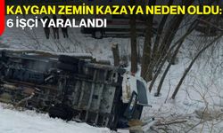 Kaygan Zemin Kazaya Neden Oldu: 6 İşçi Yaralandı