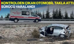 Kontrolden Çıkan Otomobil Takla Attı: Sürücü Yaralandı