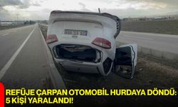 Refüje Çarpan Otomobil Hurdaya Döndü: 5 Kişi Yaralandı!