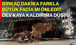 Birkaç Dakika Farkla Büyük Facia mı Önledi? Dev Kaya Kaldırıma Düştü