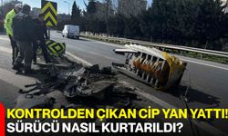 Kontrolden çıkan cip yan yattı! Sürücü Nasıl Kurtarıldı?