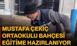 Mustafa Çekiç Ortaokulu Bahçesi Eğitime Hazırlanıyor