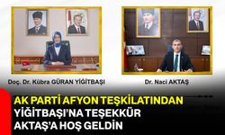 AK Parti Afyon Teşkilatından Yiğitbaşı’na Teşekkür, Aktaş’a Hoş Geldin