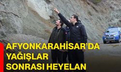 Afyonkarahisar’da yağışlar sonrası heyelan