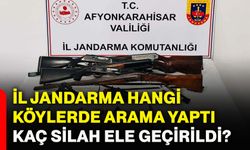 İl Jandarma hangi köylerde arama yaptı, kaç silah ele geçirildi?