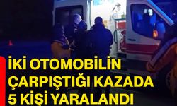 İki otomobilin çarpıştığı kazada 5 kişi yaralandı