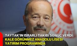 Taytak’ın Israrlı Takibi Sonuç Verdi: Kale Görünmez Anadolu Lisesi Yatırım Programında