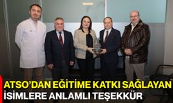 ATSO’dan Eğitime Katkı Sağlayan İsimlere Anlamlı Teşekkür
