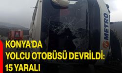 Konya’da yolcu otobüsü devrildi: 15 yaralı
