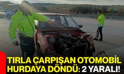 Tırla Çarpışan Otomobil Hurdaya Döndü: 2 Yaralı!