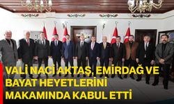 Vali Naci Aktaş, Emirdağ ve Bayat Heyetlerini Makamında Kabul Etti