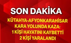 Kütahya-Afyonkarahisar kara yolunda kaza: 1 Kişi Hayatını Kaybetti, 2 Kişi Yaralandı