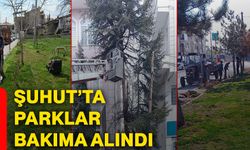 Şuhut’ta parklar bakıma alındı