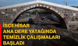 İscehisar ana dere yatağında temizlik çalışmaları başladı