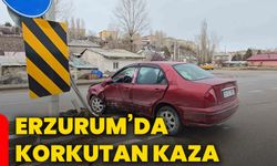 Erzurum’da korkutan kaza