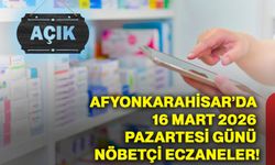 Afyonkarahisar’da 16 Mart 2026 Pazartesi günü nöbetçi eczaneler!