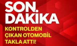 Kontrolden çıkan otomobil takla attı!