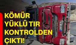 Kömür yüklü tır kontrolden çıktı!