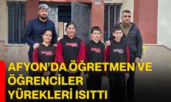 Afyon’da öğretmen ve öğrenciler yürekleri ısıttı
