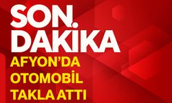 Afyon’da otomobil takla attı