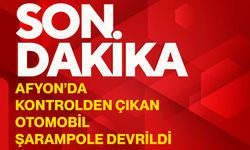 Afyon’da kontrolden çıkan otomobil şarampole devrildi