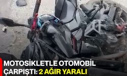 Motosikletle Otomobil Çarpıştı: 2 Ağır Yaralı