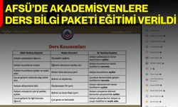 AFSÜ’de Akademisyenlere Ders Bilgi Paketi Eğitimi Verildi