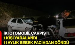 İki Otomobil Çarpıştı: 1 Kişi Yaralandı, 11 Aylık Bebek Faciadan Döndü