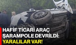 Hafif Ticari Araç Şarampole Devrildi: Yaralılar Var!