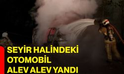 Seyir halindeki otomobil alev alev yandı