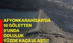 Afyonkarahisar'da 16 göletten 9'unda doluluk yüzde kaça ulaştı?