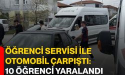 Öğrenci servisi ile otomobil çarpıştı: 10 öğrenci yaralandı