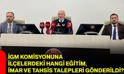 İGM Komisyonuna İlçelerdeki Hangi Eğitim, İmar ve Tahsis Talepleri Gönderildi?