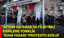 Afyon'da İsrail'in Filistinli esirlere yönelik "idam yasası" protesto edildi