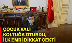Çocuk vali koltuğa oturdu, ilk emri dikkat çekti