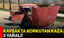 Kavşakta Korkutan Kaza: 3 Yaralı!