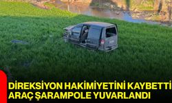 Direksiyon Hakimiyetini Kaybetti, Araç Şarampole Yuvarlandı!