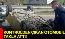 Kontrolden Çıkan Otomobil Takla Attı!