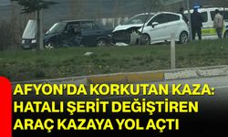 Afyon’da korkutan kaza: Hatalı şerit değiştiren araç kazaya yol açtı