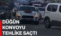Düğün konvoyu tehlike saçtı