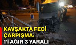 Kavşakta feci çarpışma: 1’i ağır 3 yaralı