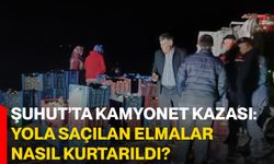 Şuhut’ta kamyonet kazası: Yola saçılan elmalar nasıl kurtarıldı?